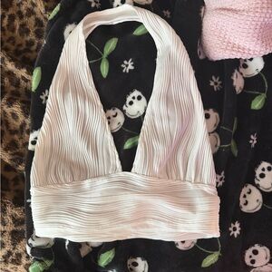Chic White Halter Crop Top